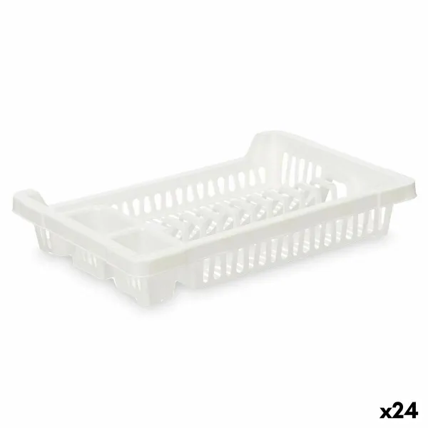 Virtuves Trauku Žāvētājs Kinvara Balts Plastmasa 42,5 x 7 x 29,5 cm (24 gb.)