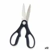 Kitchen Scissors Kinvara Black Silver Stainless steel 8,3 x 19,5 x 1,3 cm (12 Units)