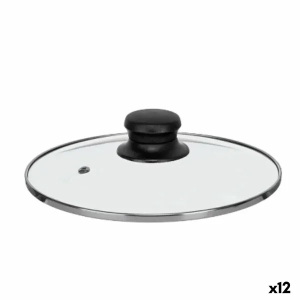 Keptuvės dangtis Kinvara Skaidrus Sidabras Metalinis stiklas Nerūdijantis plienas Stiklas Plienas 20 cm 20,5 x 5 x 20,5 cm 20,5 
