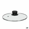 Pan lid Kinvara Transparent Silver Metal Glass Stainless steel Crystal Steel 20 cm 20,5 x 5 x 20,5 cm 20,5 x 6 x 20,5 cm (12 Uni