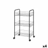Daržovių vežimėlis Kinvara Juoda Metalinis polipropileno Plastmasinis 37 x 27 x 63 cm 26,5 x 56 x 8,5 cm (4 vnt.)