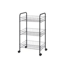 Vegetable trolley Kinvara Black Metal polypropylene Plastic 37 x 27 x 63 cm 26,5 x 56 x 8,5 cm (4 Units)
