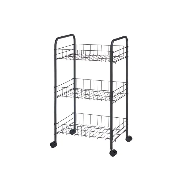 Daržovių vežimėlis Kinvara Juoda Metalinis polipropileno Plastmasinis 37 x 27 x 63 cm 26,5 x 56 x 8,5 cm (4 vnt.)