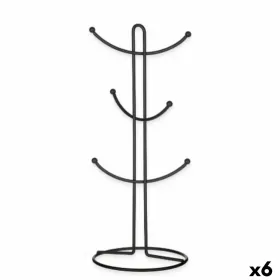 Puodelių kabykla Kinvara Juoda Metalinis 16 x 39 x 16 cm (6 vnt.)