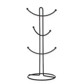 Puodelių kabykla Kinvara Juoda Metalinis 16 x 39 x 16 cm (6 vnt.)