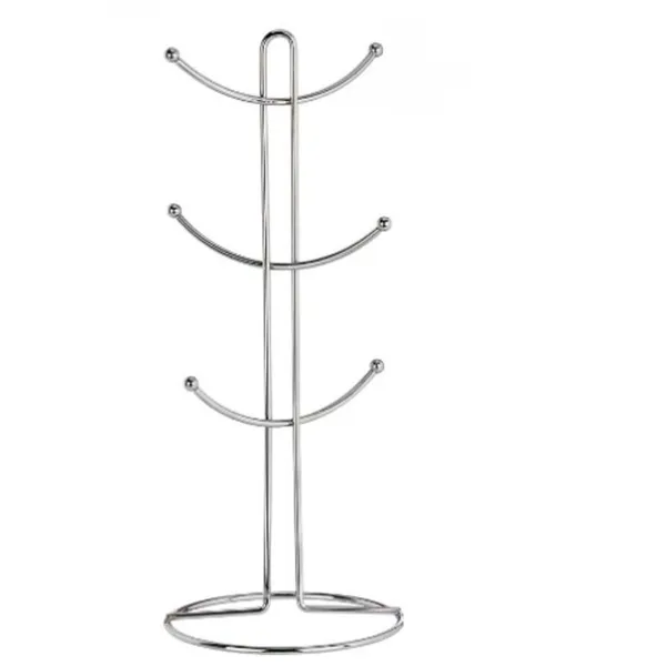 Puodelių kabykla Kinvara Sidabras Metalinis 16 x 39 x 16 cm (6 vnt.)