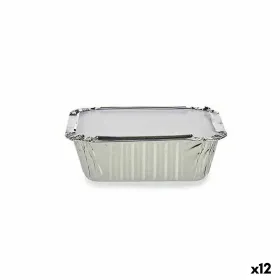 Pārtikas paplātes komplekts Kinvara Alumīnijs 14,5 x 7,5 x 12,5 cm Vienreizējās lietošanas Ar vāku (12 gb.)
