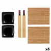 Sushi Set Kinvara Black Ceramic Bamboo 20,5 x 3 x 27 cm (6 Pieces) (6 Units)