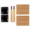 Sushi Set Kinvara Black Ceramic Bamboo 20,5 x 3 x 27 cm (6 Pieces) (6 Units)