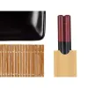 Sushi Set Kinvara Black Ceramic Bamboo 20,5 x 3 x 27 cm (6 Pieces) (6 Units)