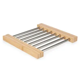 Table Mat Kinvara Brown Silver Metal Bamboo 36,4 x 2,2 x 21,3 cm 22 x 2,2 x 21,3 cm (6 Units)