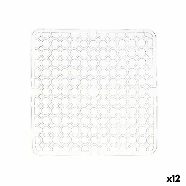 Neslystantis kilimėlis Kinvara Skaidrus Plastmasinis 28 x 0,1 x 28 cm 28,5 x 0,1 x 28 cm Kriauklė (12 vnt.)