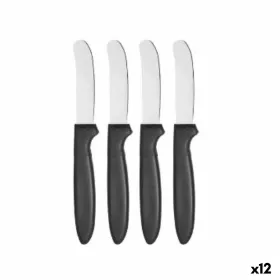 Knife Set Kinvara Black Silver Stainless steel Plastic 17 cm 12,5 x 26,2 x 1 cm (12 Units)