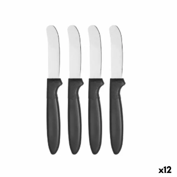 Набор ножей Kinvara Чёрный Серебристый Нержавеющая сталь Пластик 17 cm 12,5 x 26,2 x 1 cm (12 штук)