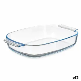 Pasniegšanas Plate Vivalto Caurspīdīgs Borosilikāta glāze 2 L 2L 30,2 x 6 x 19,6 cm 34,5 x 6,4 x 22,5 cm Ar rokturiem (12 gb.)