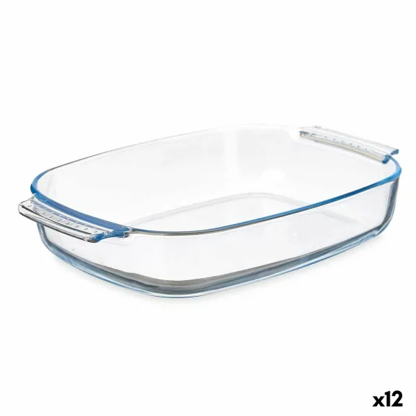 Поднос Vivalto Прозрачный Боросиликатное стекло 2 L 2L 30,2 x 6 x 19,6 cm 34,5 x 6,4 x 22,5 cm С ручками (12 штук)
