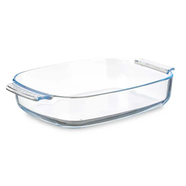 Pasniegšanas Plate Vivalto Caurspīdīgs Borosilikāta glāze 3,8 L 38 x 6,5 x 25,4 cm Ar rokturiem (6 gb.)