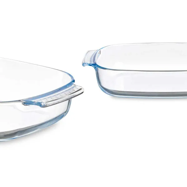 Pasniegšanas Plate Vivalto Caurspīdīgs Borosilikāta glāze 3,8 L 38 x 6,5 x 25,4 cm Ar rokturiem (6 gb.)