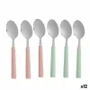 Deserta karotiņu komplekts Kinvara Zaļš Rozā Sudrabains Nerūsējošais tērauds Plastmasa 15,7 cm 9 x 24 x 3 cm Deserts (12 gb.)