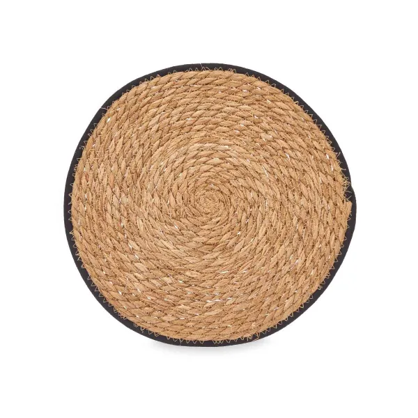 Table Mat Kinvara Black Cotton Marine algae 35 x 0,6 x 35 cm (24 Units)