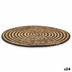 Table Mat Kinvara Black Cotton Marine algae 35 x 0,6 x 35 cm (24 Units)