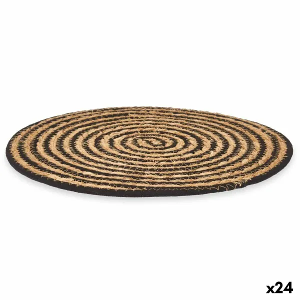 Tabletti Kinvara Musta Puuvilla Merilevä 35 x 0,6 x 35 cm (24 osaa)