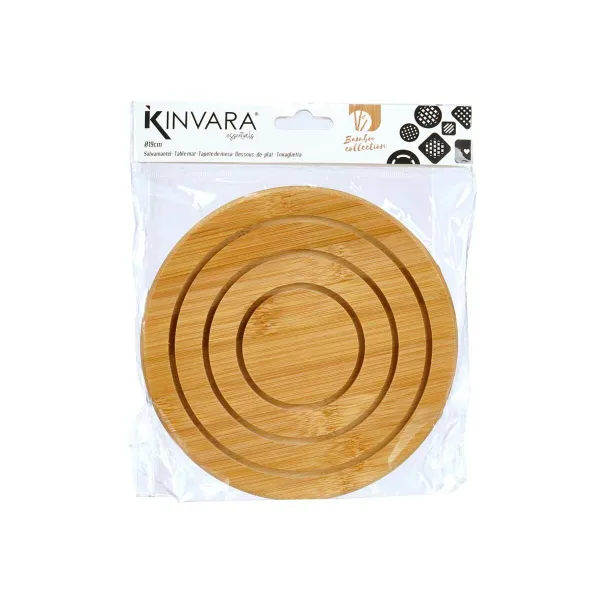 Tabletti Kinvara Luonnollinen Bambu Pyöreä 19 x 1 x 19 cm (24 osaa)