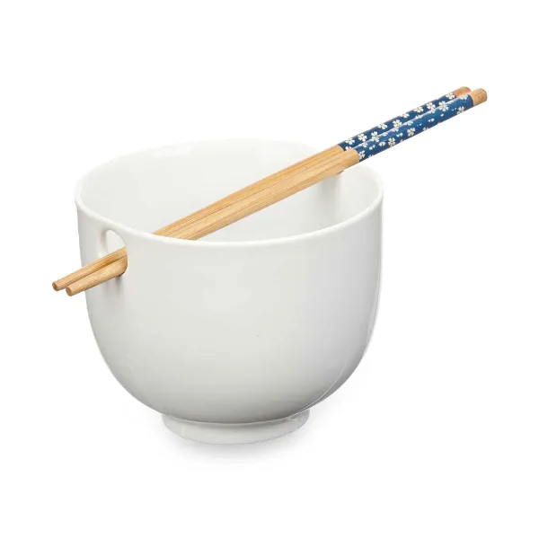Bowl Kinvara White Bamboo Porcelain 24 x 10,7 x 13,3 cm Toothpicks asiatico/oriental (12 Units)