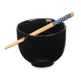 Bowl Kinvara Black Bamboo Porcelain 24 x 10,7 x 13,3 cm Toothpicks asiatico/oriental (12 Units)