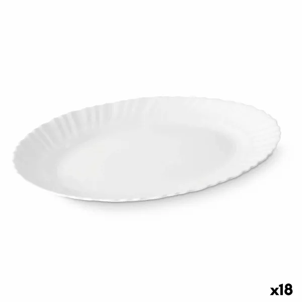Serviravimo Lėkštė Vivalto Balta Opalinis stiklas 34 x 2,5 x 25 cm 35 x 2,5 x 25 cm (18 vnt.)