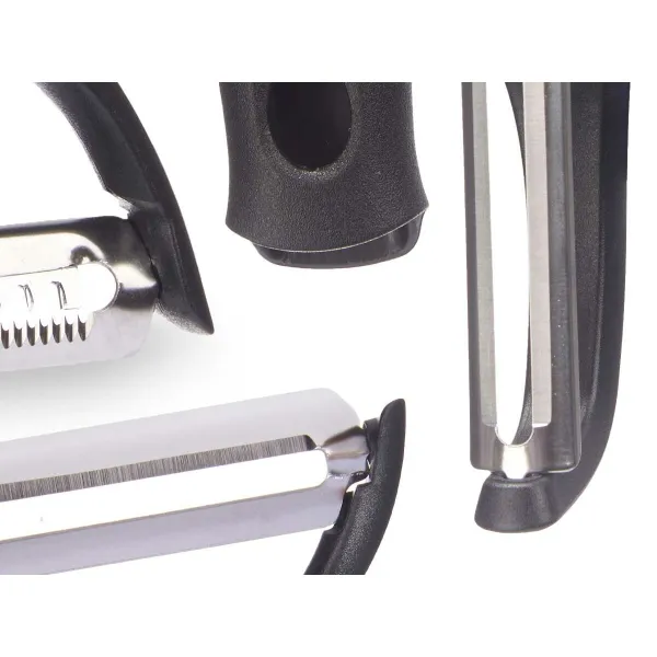 Set of Peelers Kinvara Metal Stainless steel polypropylene ABS 14,5 x 22 x 2,5 cm Interchangeable heads 3 Pieces (24 Units)