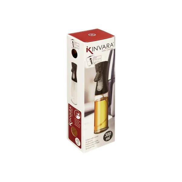 Eļļas vai Etiķa Izsmidzinātājs Kinvara Melns Caurspīdīgs Polietilēns polipropilēns polistirols PET 300 ml 8 x 24 x 6 cm (12 gb.)