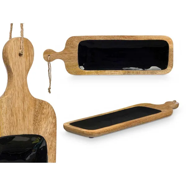 Snack tray Gift Decor Black 50,7 x 3 x 14 cm (6 Units)