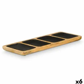 Tray with Compartments Gift Decor Black 46 x 3 x 17 cm (6 Units)