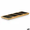 Tray with Compartments Gift Decor Black 46 x 3 x 17 cm (6 Units)