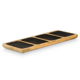 Tray with Compartments Gift Decor Black 46 x 3 x 17 cm (6 Units)
