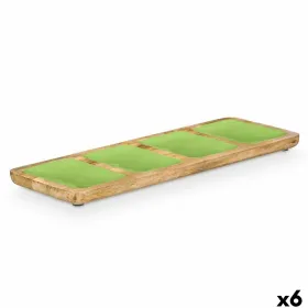 Tray with Compartments Gift Decor Green 46 x 3 x 17 cm (6 Units)