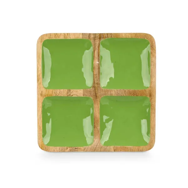 Tray with Compartments Gift Decor Green 31 x 3 x 3 cm (6 Units)