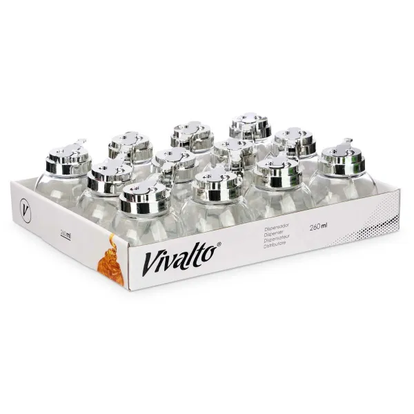 Масленка Vivalto Прозрачный Металл Cтекло Пластик 260 ml 10,3 x 10 x 9 cm (12 штук)