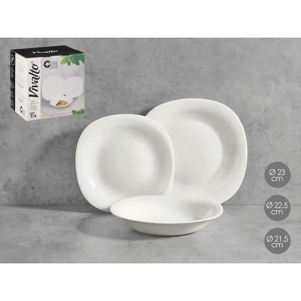 Dinnerware Set Vivalto White Opaline glass (2 Units)