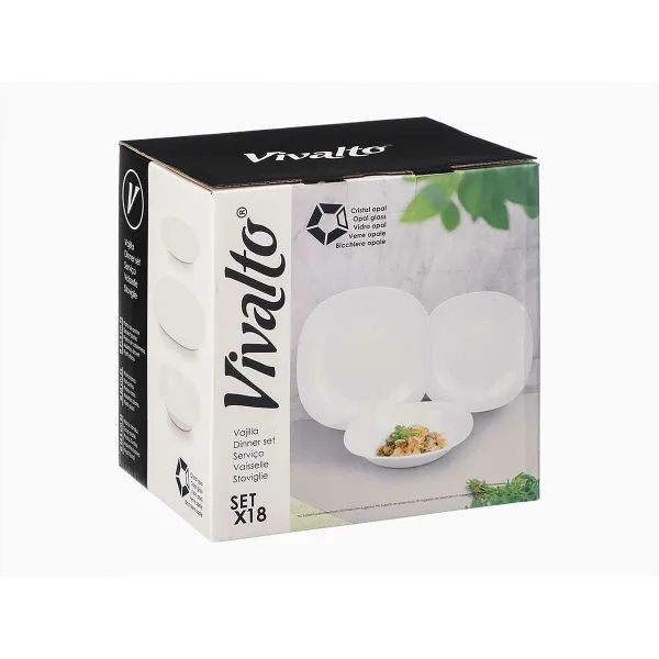 Pusdienas Aprīkojuma Komplekts Vivalto Balts Opalīna stikls (2 gb.)