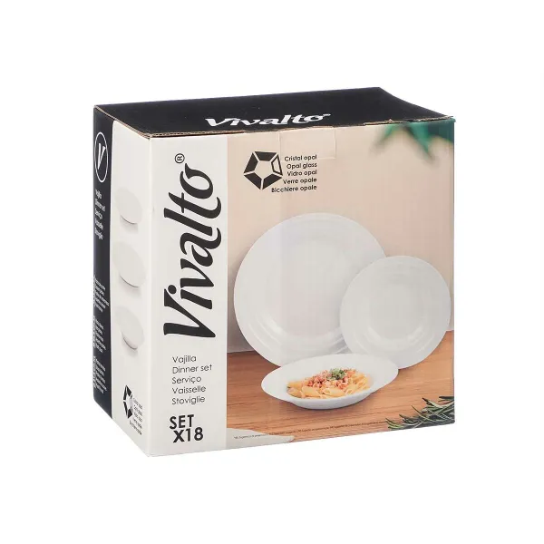 Dinnerware Set Vivalto White Opaline glass (2 Units)