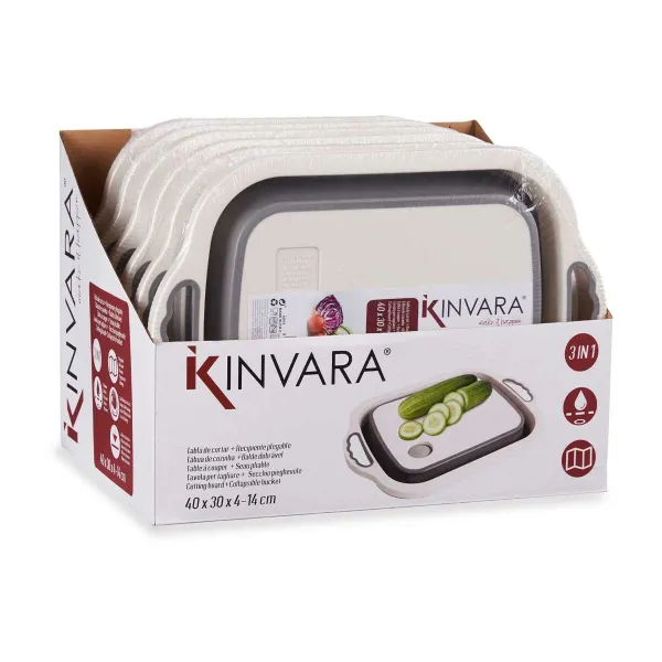 Cutting board Kinvara White Grey 29,8 x 5 x 40 cm (6 Units)