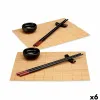 Sushisetti Kinvara Musta Luonnollinen Bambu Indai 16,5 x 3 x 30 cm (8 Kappaletta) (6 osaa)