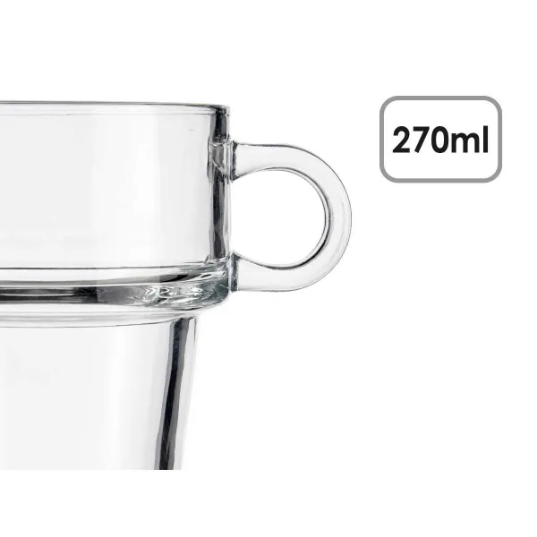 Tea and coffee cup Vivalto Transparent Glass 270 ml (6 Units)