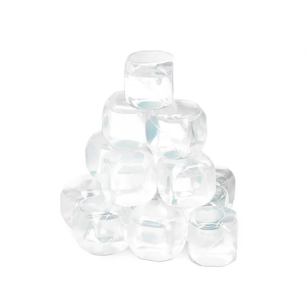 Uudelleenkäytettävät jäähdytyskuutiot Leknes Läpinäkyvä Polyetyleeni Tislattu vesi 6,5 x 16 x 6,5 cm 18 Kappaletta (12 osaa)
