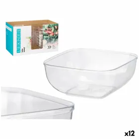 Plate set Leknes Transparent Plastic 5 L 25,5 x 12,3 x 25,5 cm (12 Units)