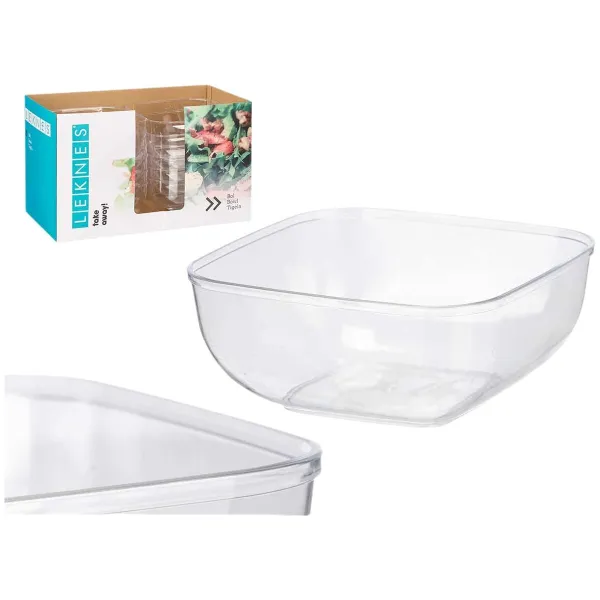 Plokštelių rinkinys Leknes Skaidrus Plastmasinis 5 L 25,5 x 12,3 x 25,5 cm (12 vnt.)