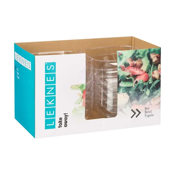 Plate set Leknes Transparent Plastic 5 L 25,5 x 12,3 x 25,5 cm (12 Units)