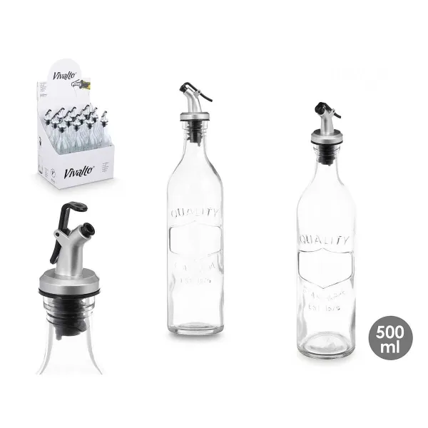 Indelis aliejui Vivalto Skaidrus stiklas Silikoninis polipropileno 500 ml (12 vnt.)
